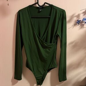 Ambiance Forest Green Wrap Bodysuit
